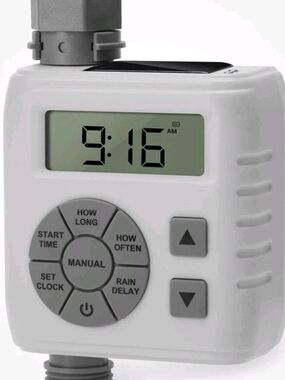 Zuomeng Solar Water TimWhite Digital Garden Water Timer with LCD and Manual Dial